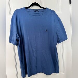 Nautica Men's Blue Short-Sleeve Crewneck T-Shirt with Embroidered Sail Logo